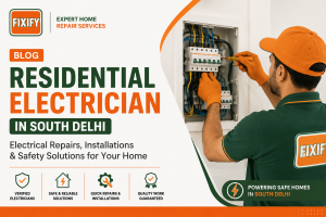 Fixify residential electrician in South Delhi providing home electrical repair and installation services.